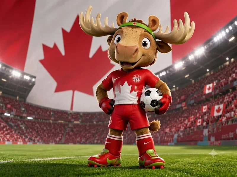 Maple là linh vật đại diện Canada với hình tượng nai sừng tấm, đảm nhiệm vị trí thủ môn trong đội hình mascot